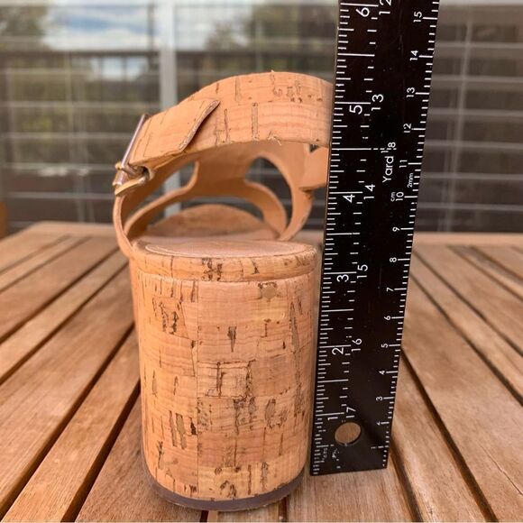 Schutz Shoes 9.5 Frankia Boho Cork Wedge Heel Open Toe Strappy Platform Sandals - Picture 10 of 10